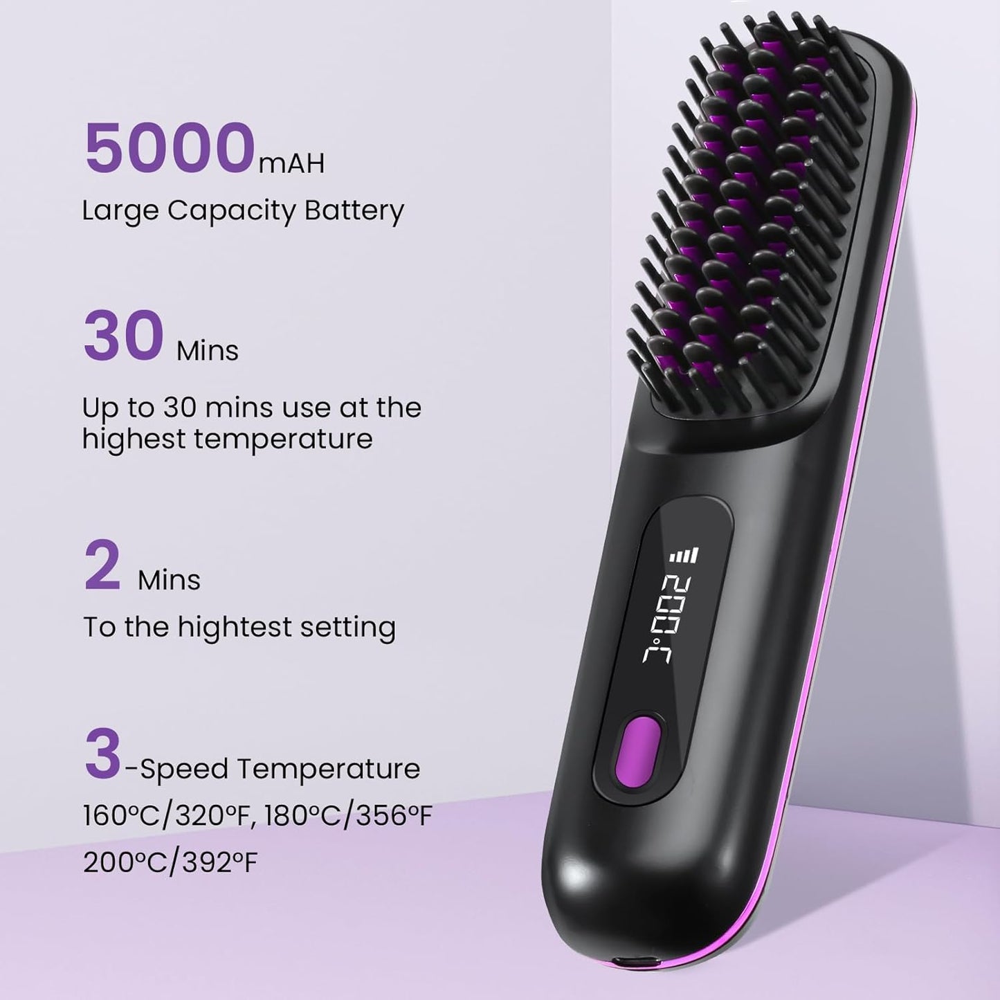 Cordless Hair Straightener Brush