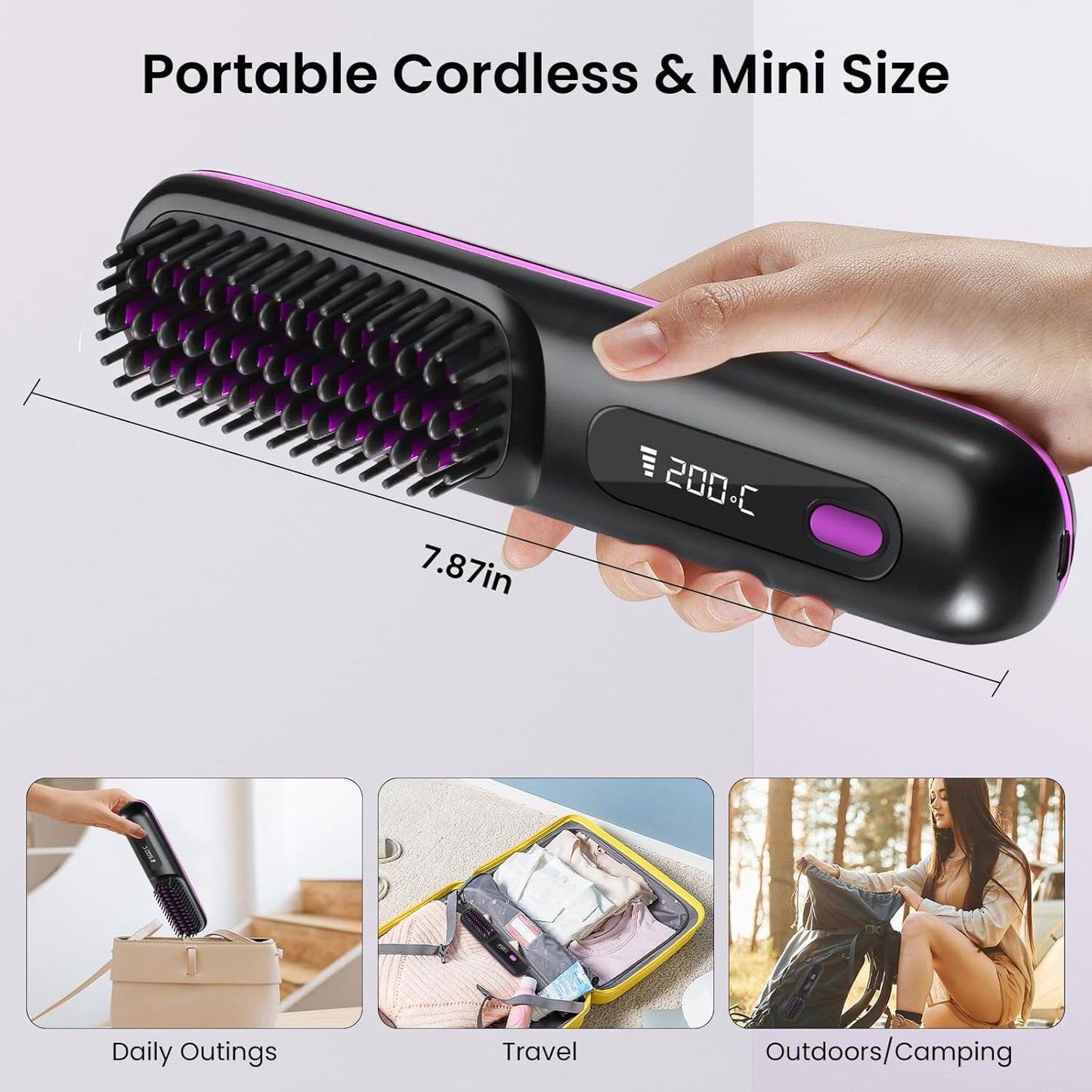 Cordless Hair Straightener Brush